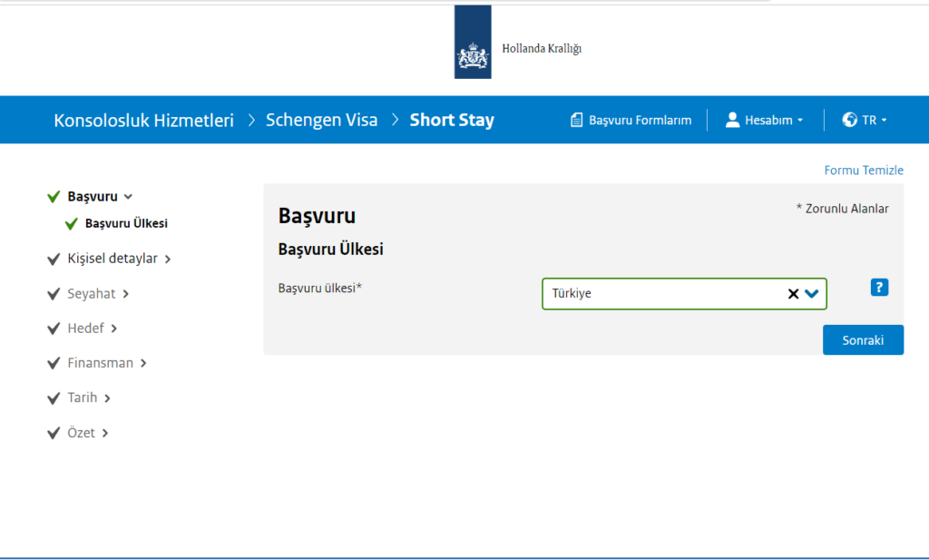 Hollanda vize formu nasıl doldurulur