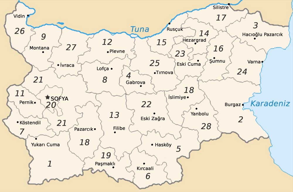 bulgaristan haritası